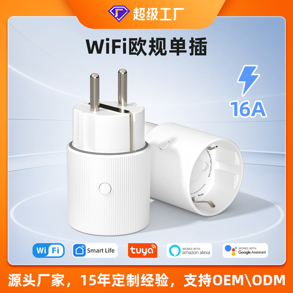 Smart Socket Graffiti wifi European Standard Socket with Metering and Timer Voice Alexa Control wifi Smart Socket