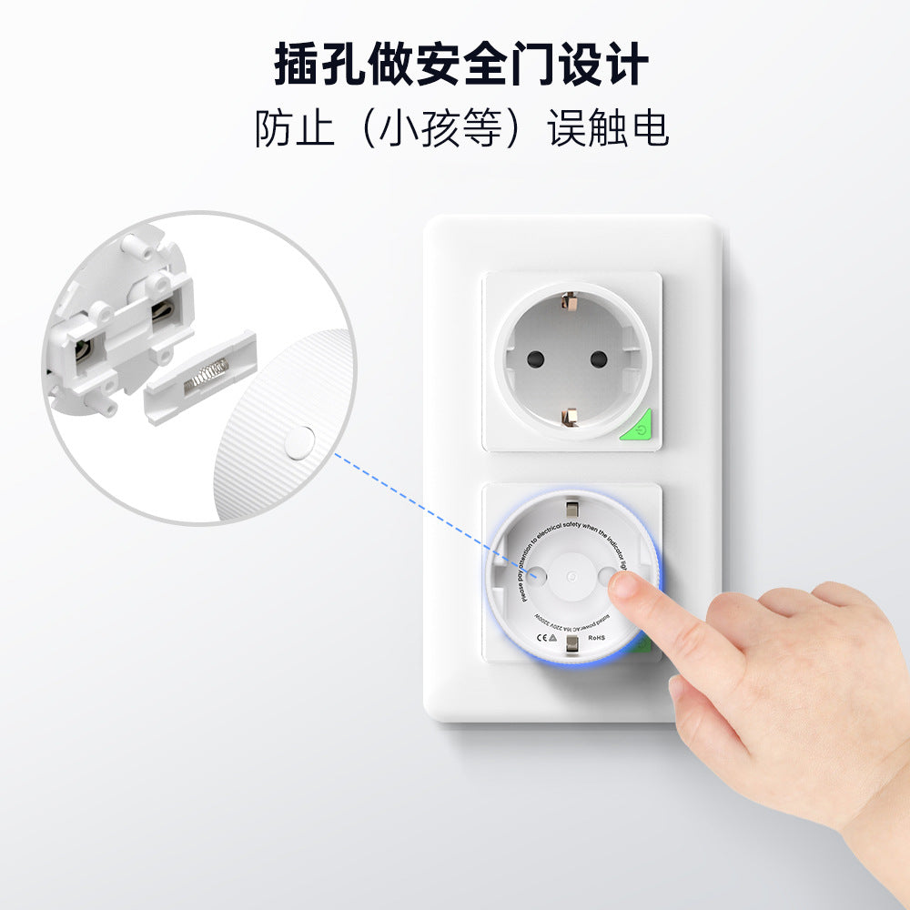 Smart Socket Graffiti wifi European Standard Socket with Metering and Timer Voice Alexa Control wifi Smart Socket