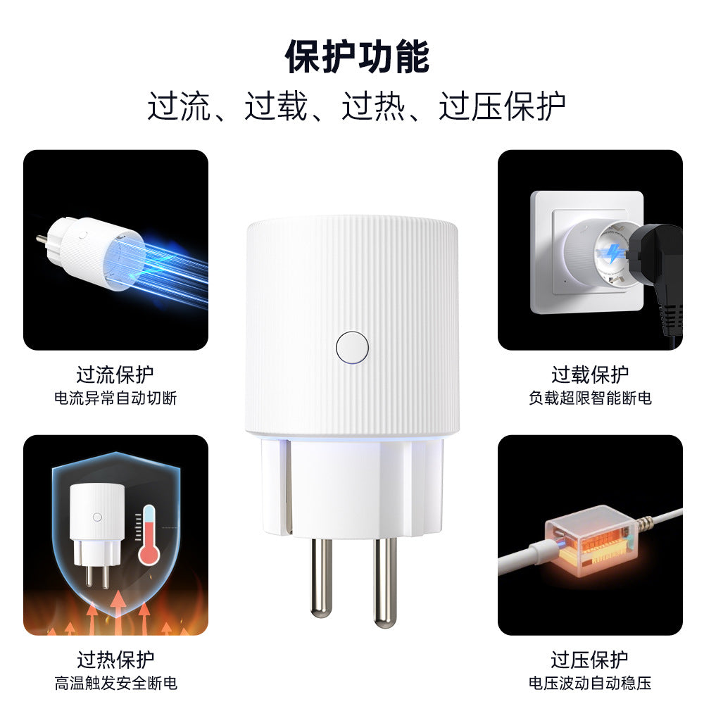 Smart Socket Graffiti wifi European Standard Socket with Metering and Timer Voice Alexa Control wifi Smart Socket
